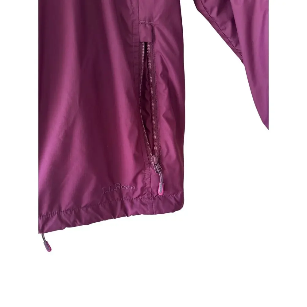 L.L. Bean Nylon Lightweight Hooded Jacket Mesh Lined Purple outdoors Women's M